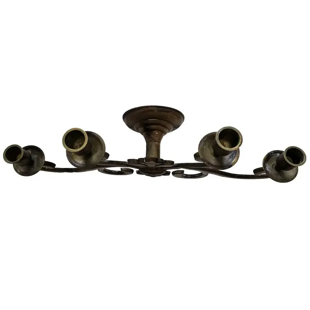 Brass Wall Sconce Candle Holder 4 Arm Vintage Antique 18 X 10